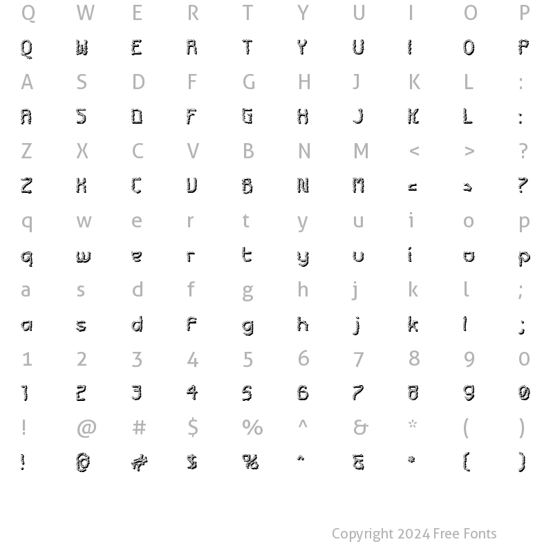 Character Map of Futurex Roughly Sliced Regular