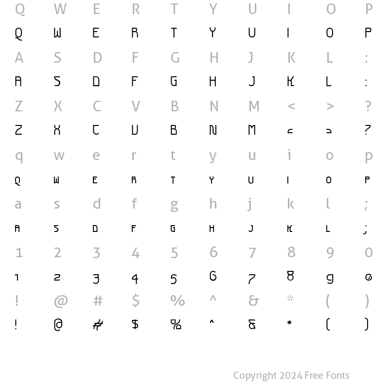 Character Map of Futurex SCOSF Regular