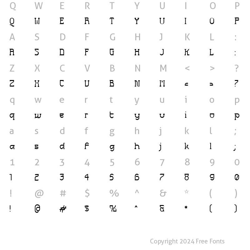 Character Map of Futurex Slab Regular