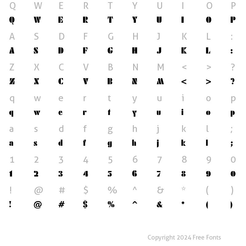 Character Map of Futuri-Black-Normal Regular