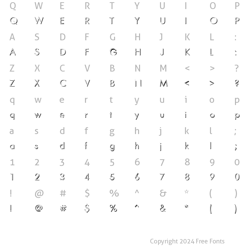 Character Map of FuturisShadowC Normal