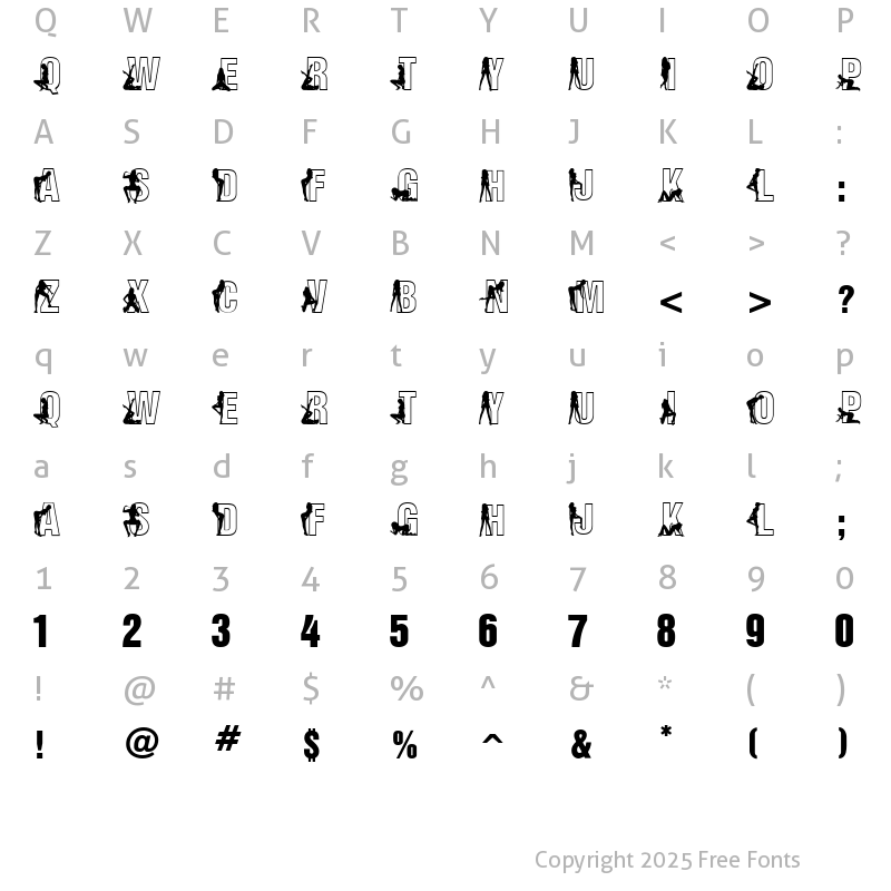 Character Map of Fuzzy Cootie Regular