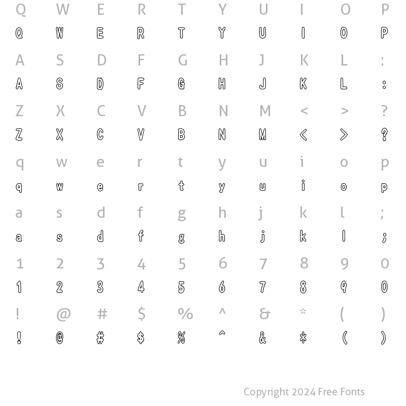 Character Map of Fx?? ?C?[?}310 Regular