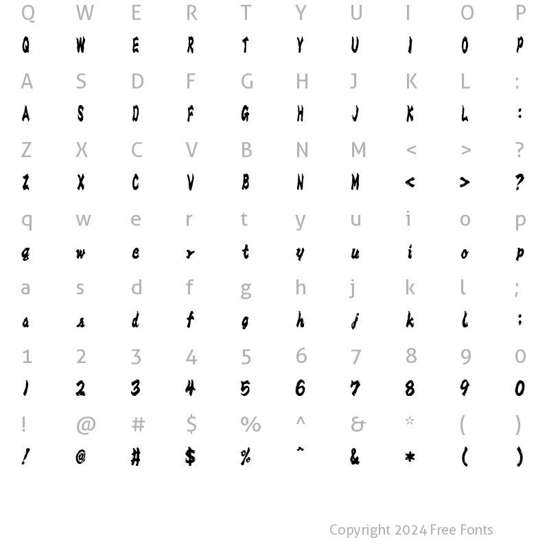 Character Map of Fx???????? Regular