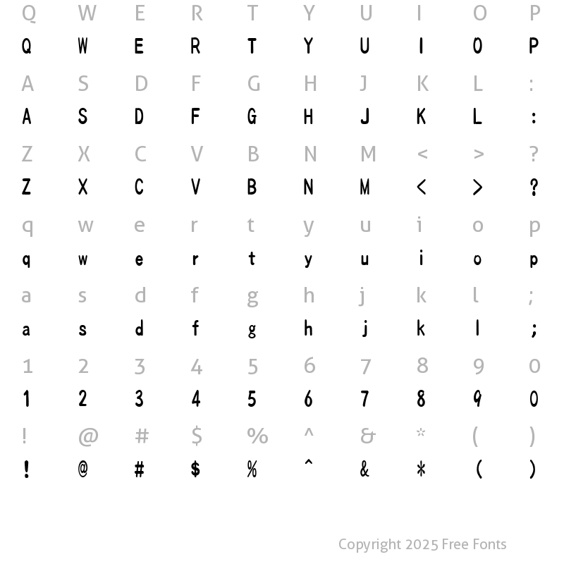Character Map of Fx?C?[?}310 Regular