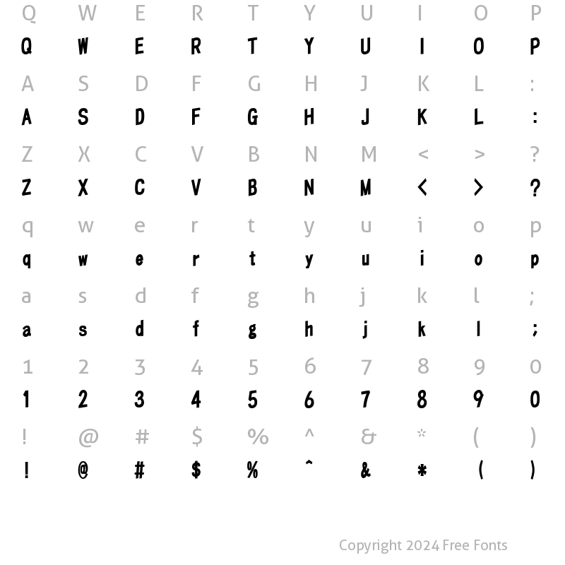 Character Map of Fx?C?[?}513 Regular