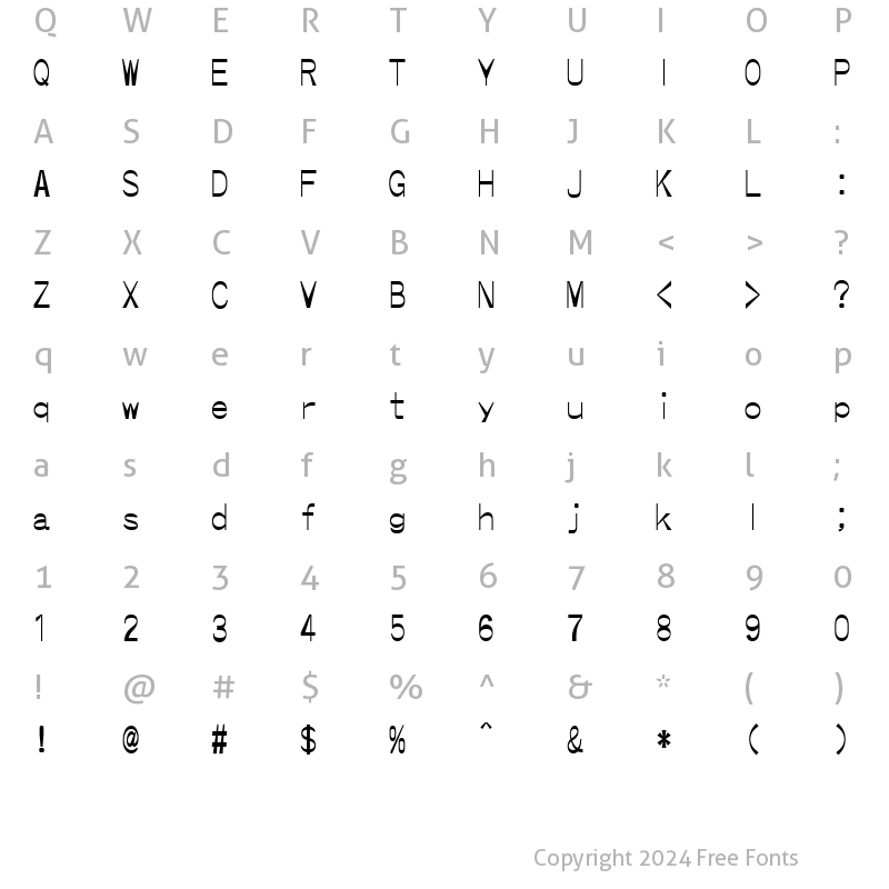 Character Map of Fx?E?F?u???C?? Regular