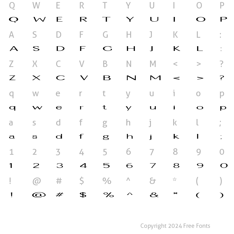 Character Map of FZ BASIC 22 EX Normal