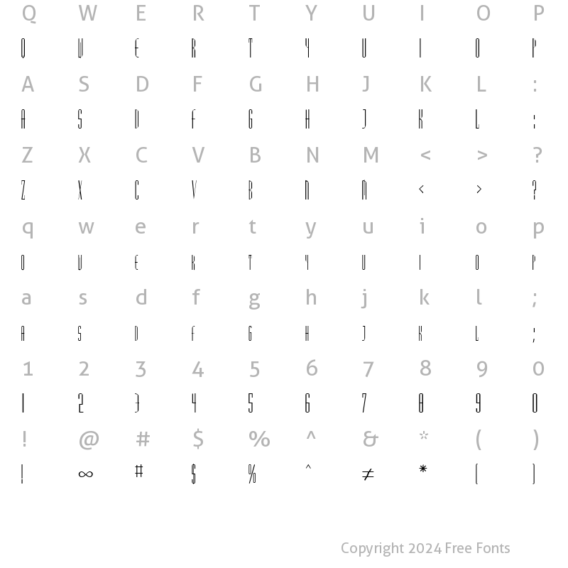 Character Map of FZ BASIC 38 Normal