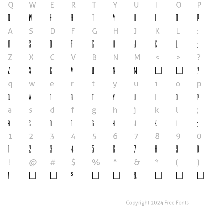 Character Map of FZ BASIC 39 EX Normal