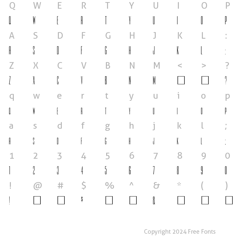 Character Map of FZ BASIC 39 Normal