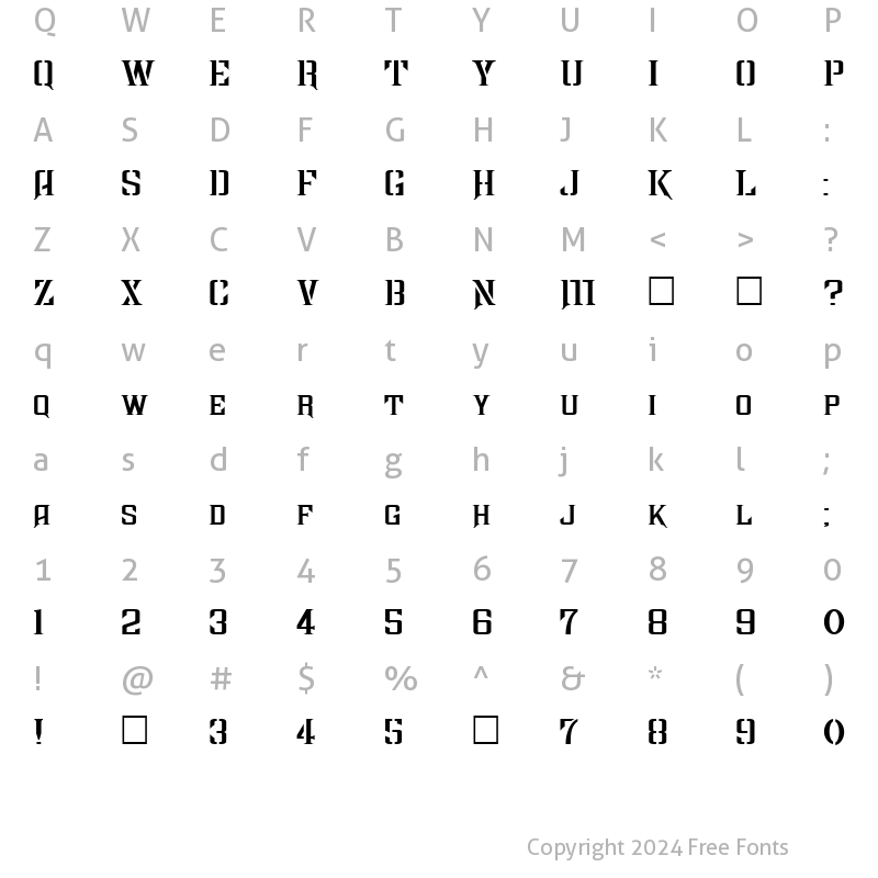 Character Map of FZ BASIC 41 EX Normal