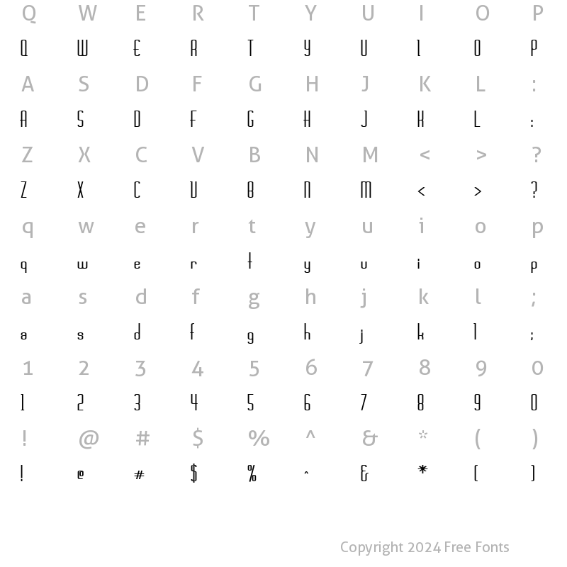 Character Map of FZ BASIC 44 Bold