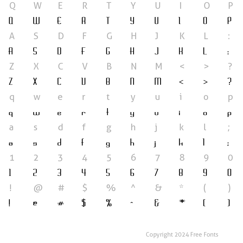 Character Map of FZ BASIC 44 EX Bold