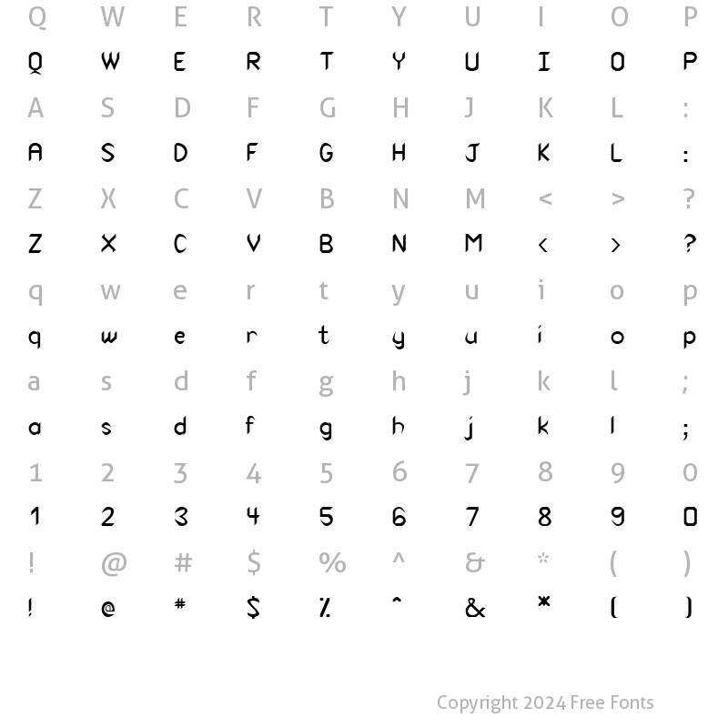 Character Map of FZ BASIC 47 Normal