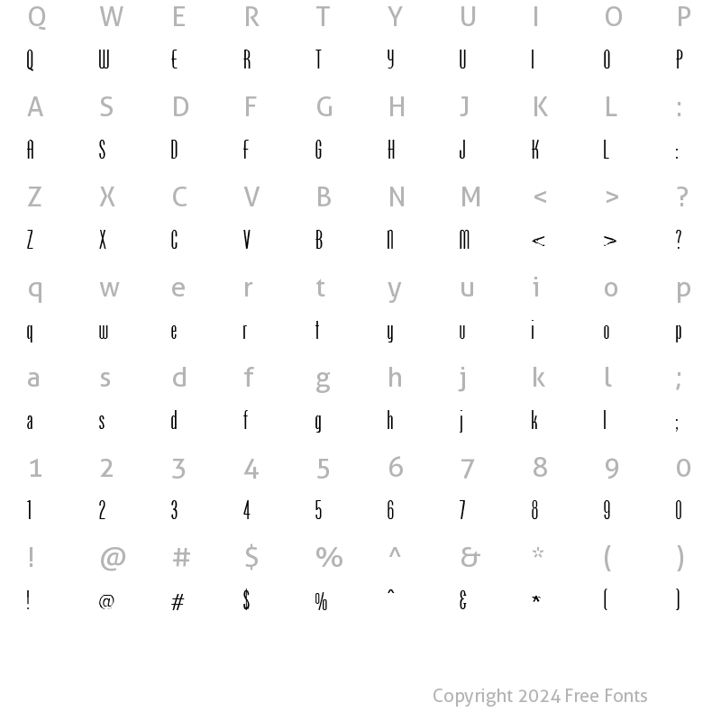 Character Map of FZ BASIC 51 EX Normal