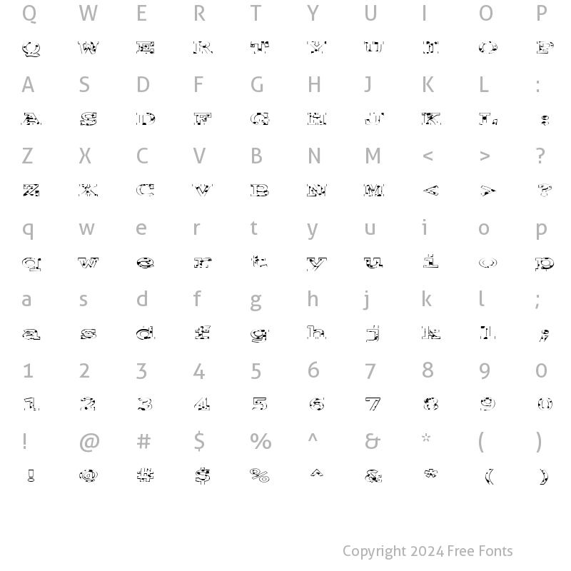 Character Map of FZ BASIC 54 SPOTTED EX Normal