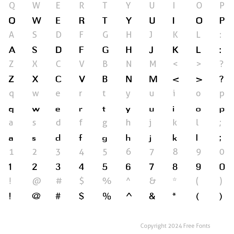 Character Map of FZ BASIC 58 Normal