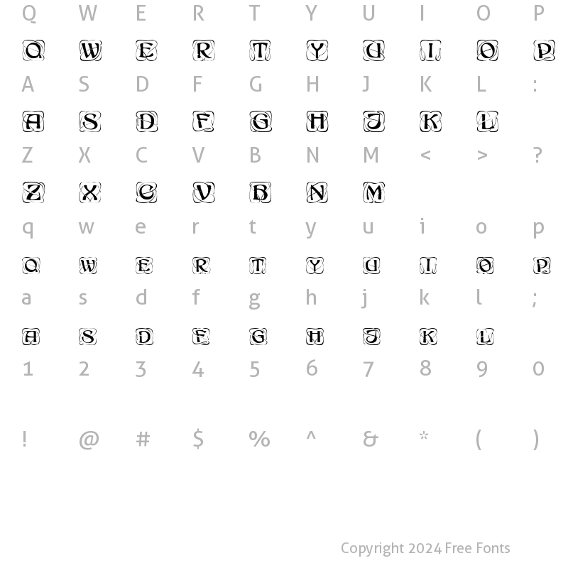 Character Map of FZ BORDERS 11 Normal