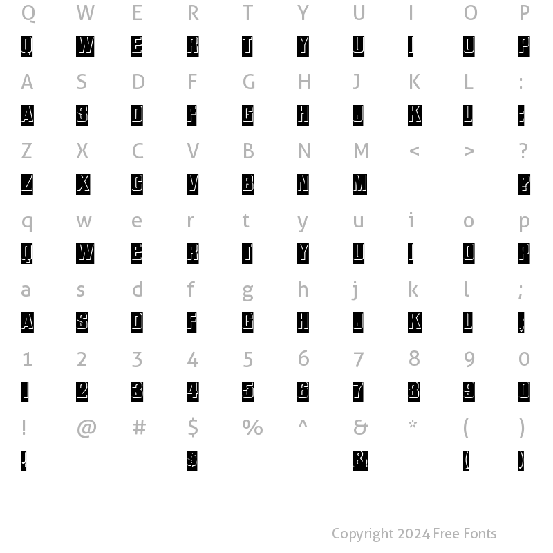 Character Map of FZ BORDERS 13 Normal