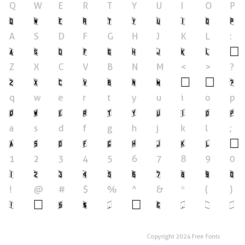 Character Map of FZ BORDERS 14 Normal