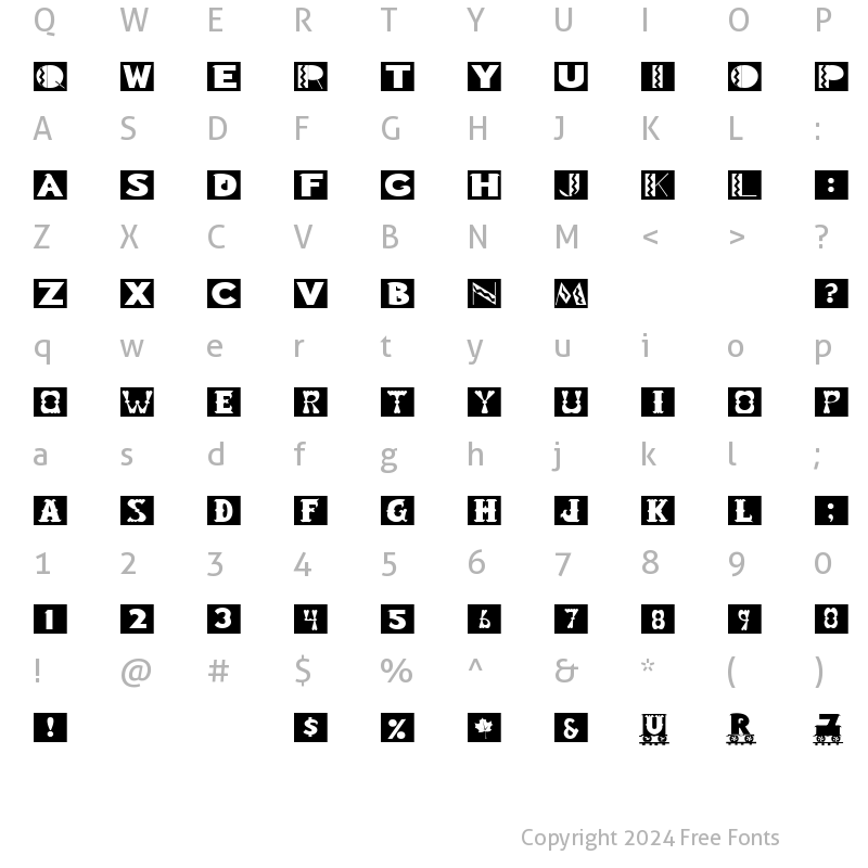 Character Map of FZ BORDERS 15 Normal