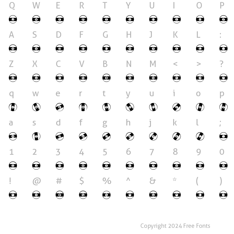 Character Map of FZ BORDERS 21 Normal