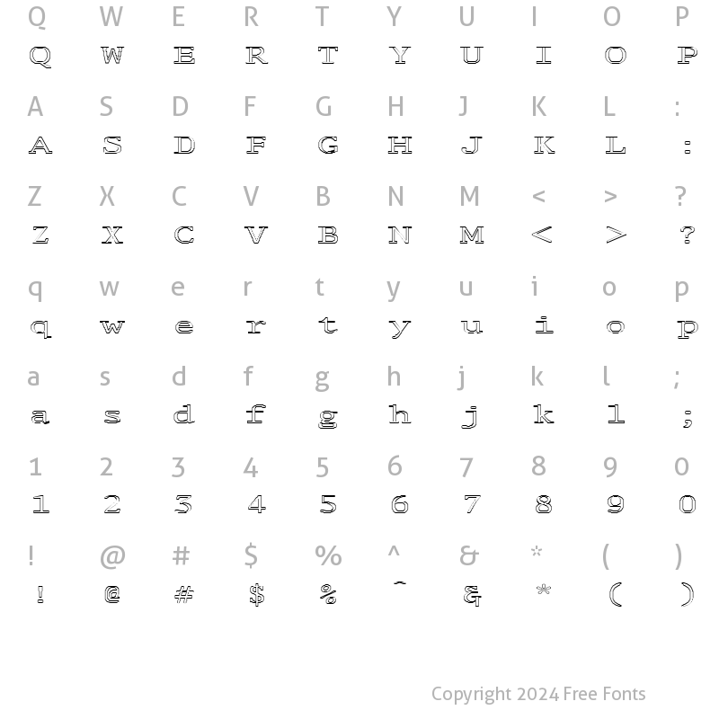 Character Map of FZ DIGITAL 1 HOLLOW EX Normal