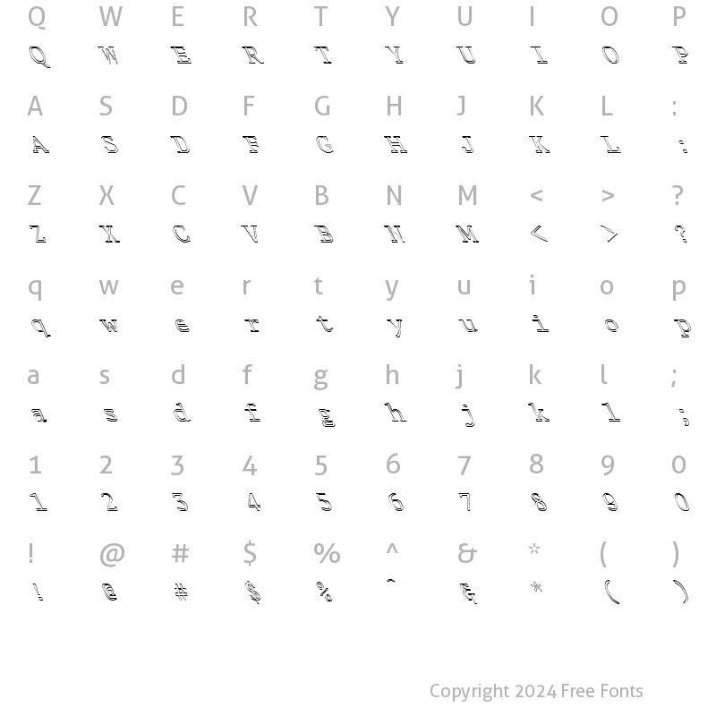 Character Map of FZ DIGITAL 1 HOLLOW LEFTY Normal