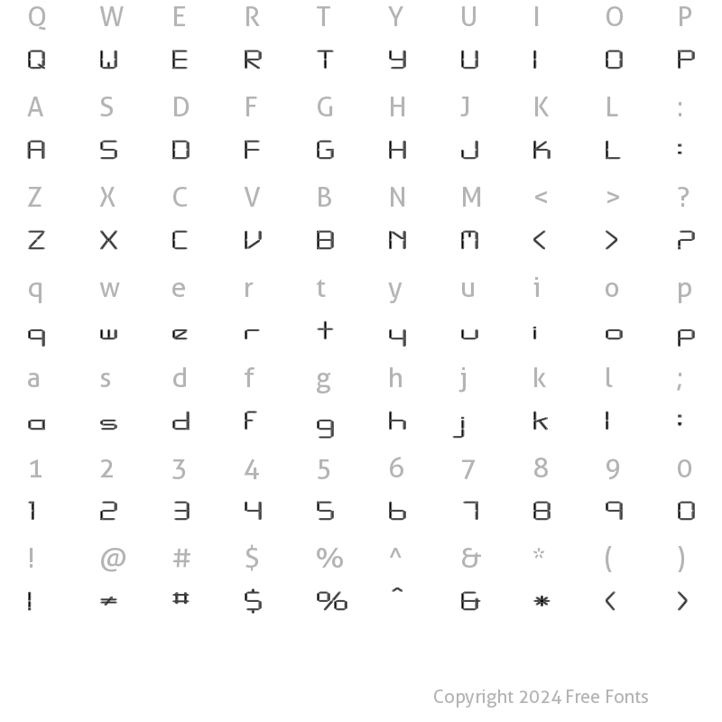 Character Map of FZ DIGITAL 10 CONTOUR EX Normal