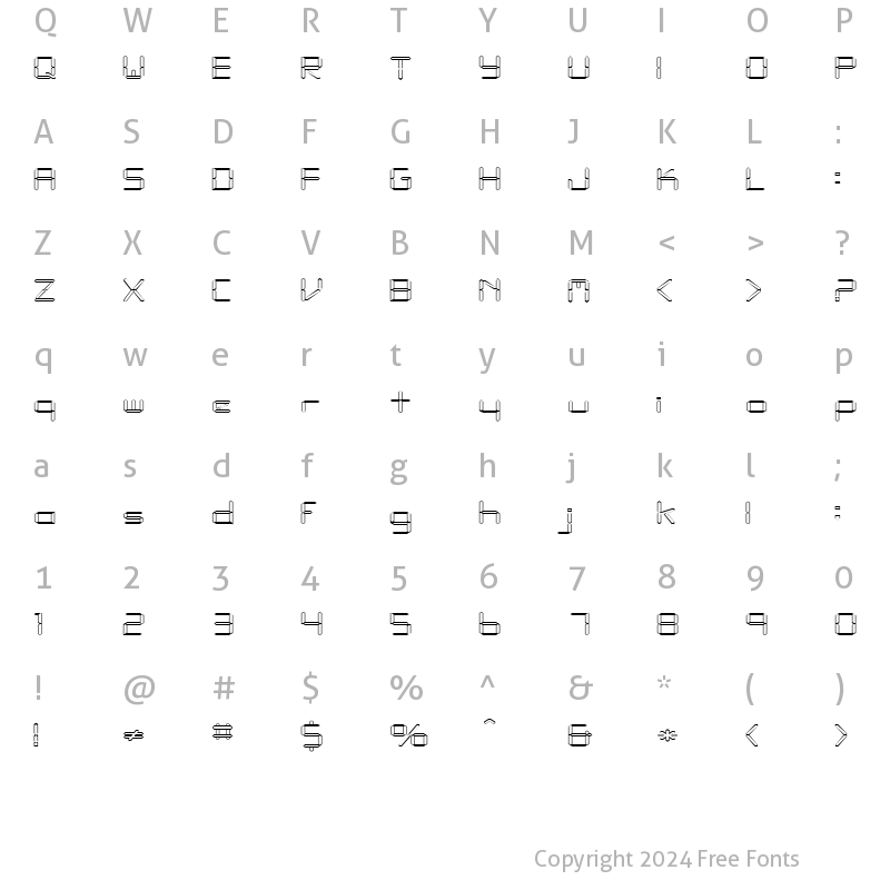 Character Map of FZ DIGITAL 10 HOLLOW EX Normal