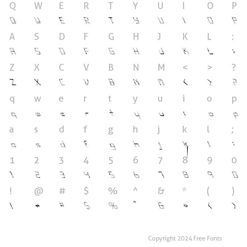 Character Map of FZ DIGITAL 10 SPOTTED LEFTY Normal