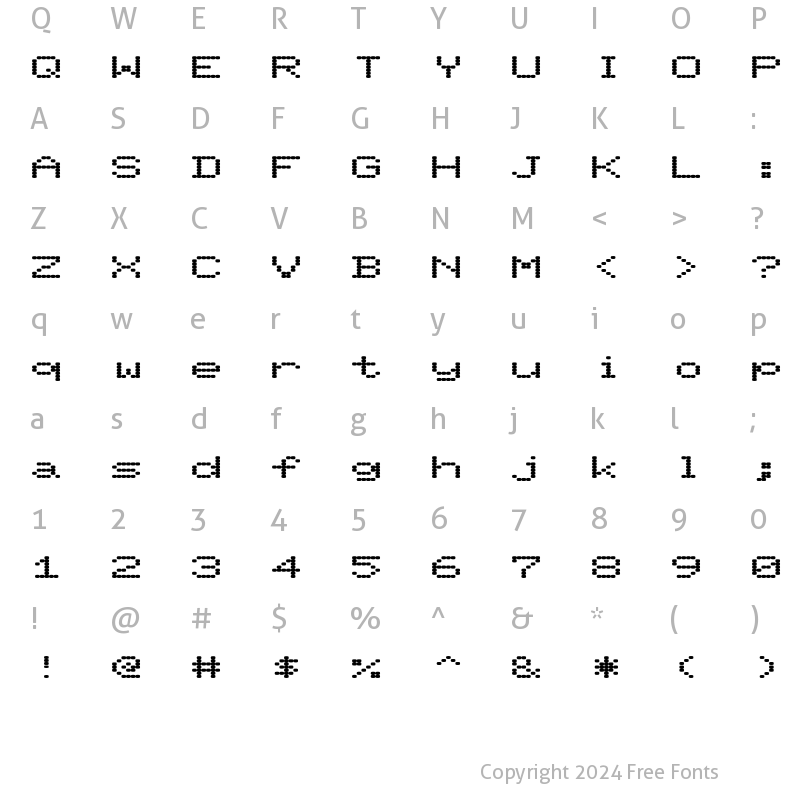 Character Map of FZ DIGITAL 11 EX Normal