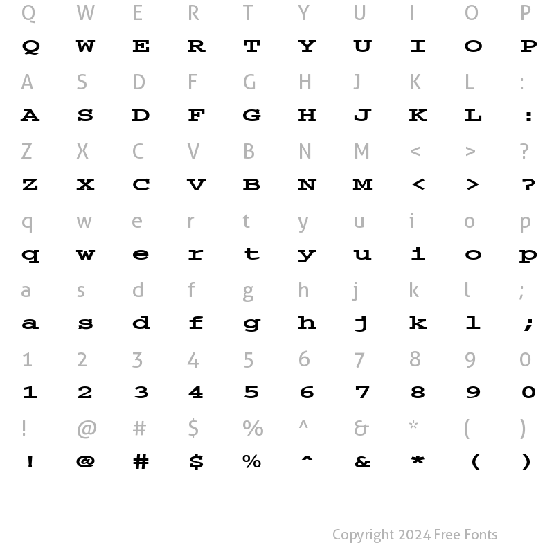 Character Map of FZ DIGITAL 3 EX Bold