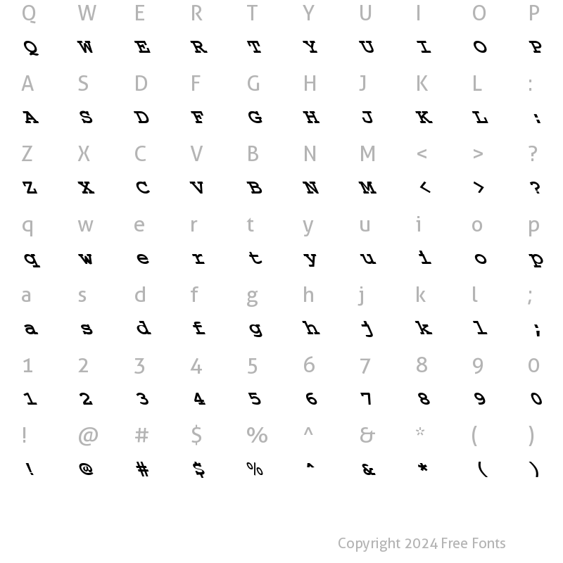 Character Map of FZ DIGITAL 3 LEFTY Bold