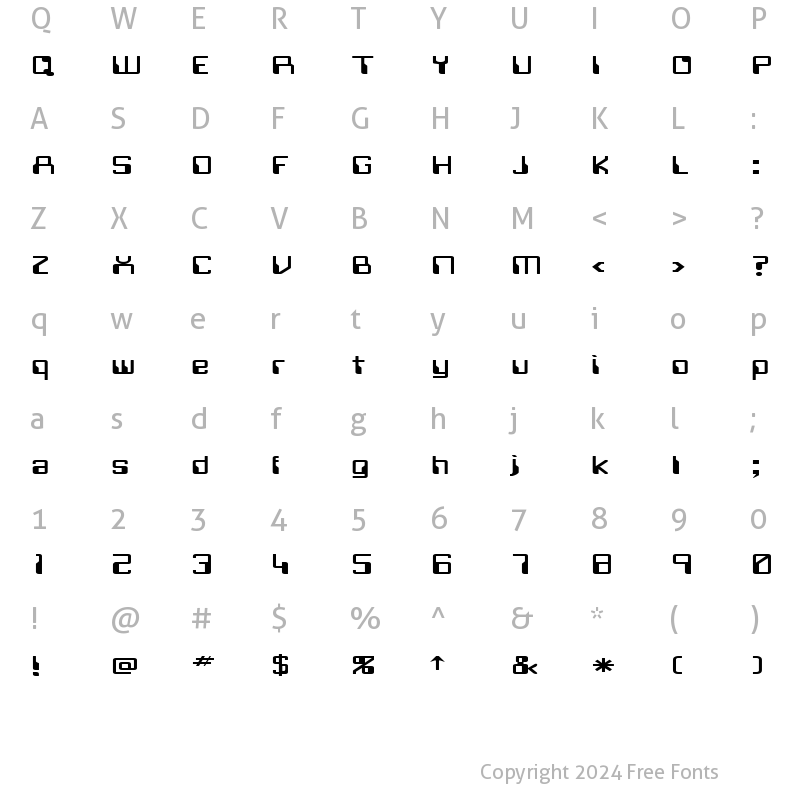 Character Map of FZ DIGITAL 5 EX Normal