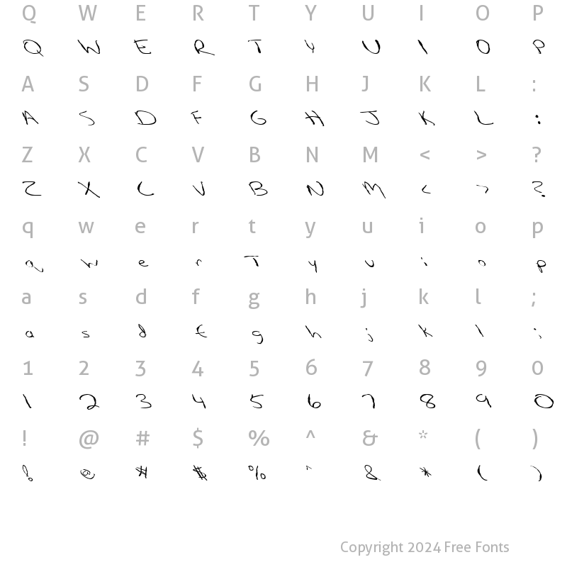 Character Map of FZ HAND 12 MANGLED LEFTY Normal