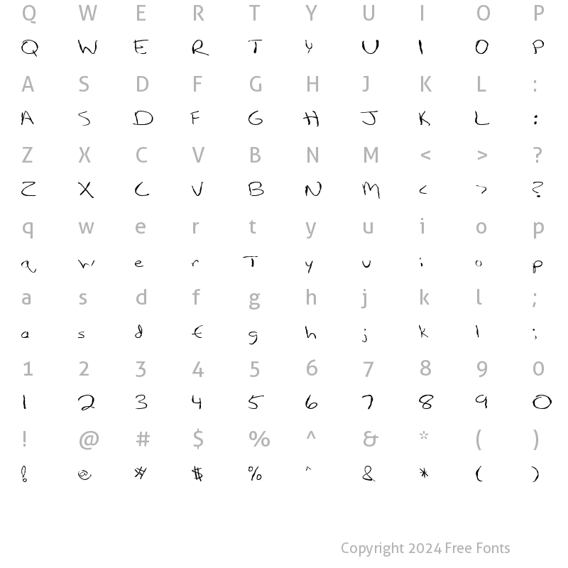 Character Map of FZ HAND 12 MANGLED Normal