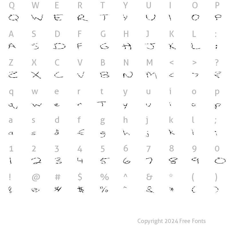 Character Map of FZ HAND 12 WAVEY EX Normal