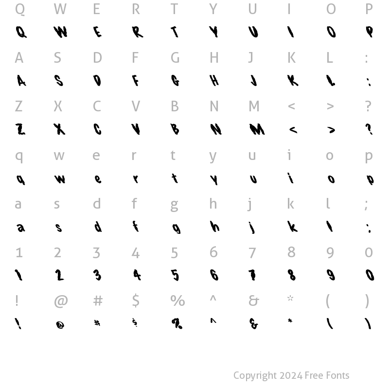 Character Map of FZ HAND 14 MANGLED LEFTY Normal