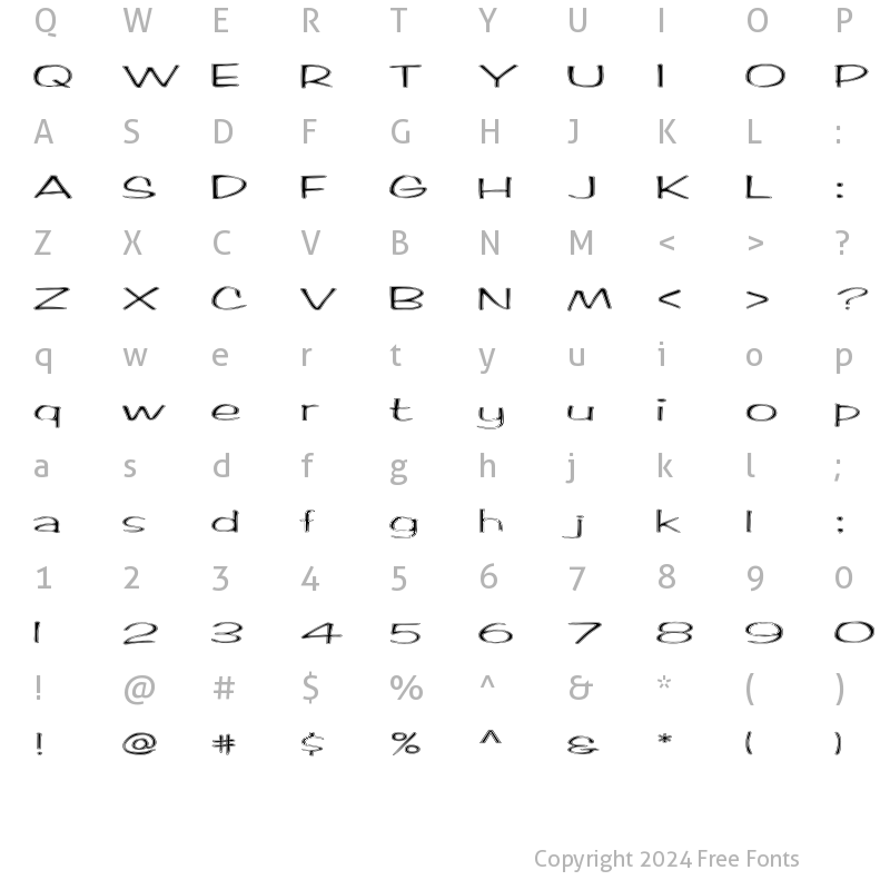 Character Map of FZ HAND 2 CONTOUR EX Normal