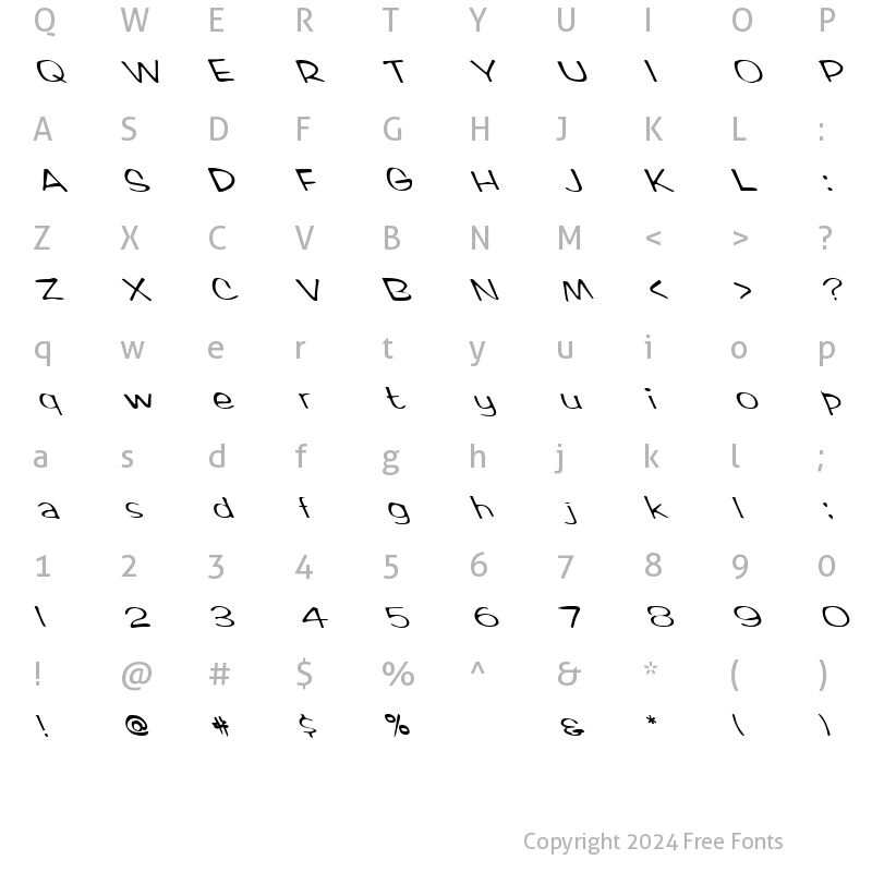 Character Map of FZ HAND 2 LEFTY Normal