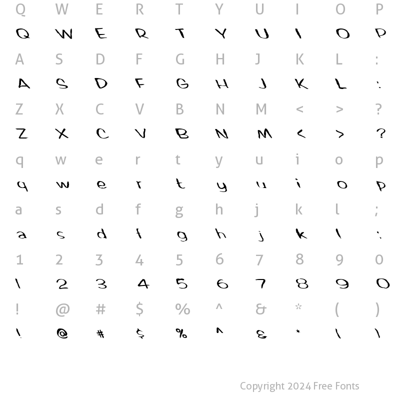 Character Map of FZ HAND 2 MANGLED LEFTY Normal