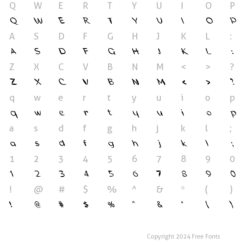 Character Map of FZ HAND 21 MANGLED LEFTY Normal