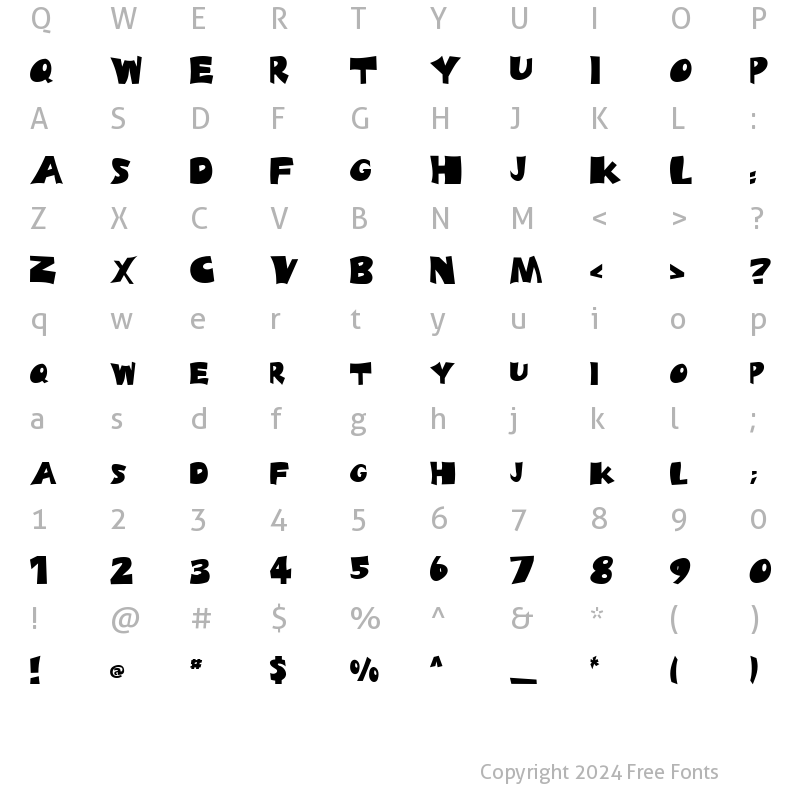 Character Map of FZ JAZZY 10 Light