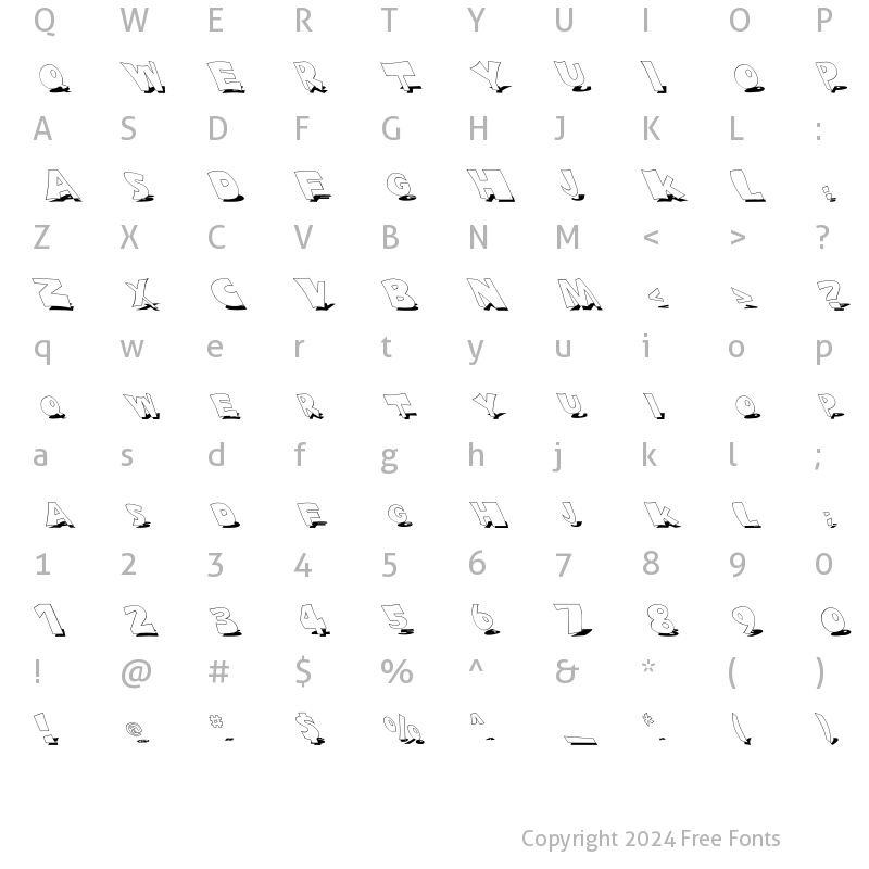 Character Map of FZ JAZZY 10 SHADOW LEFTY Normal