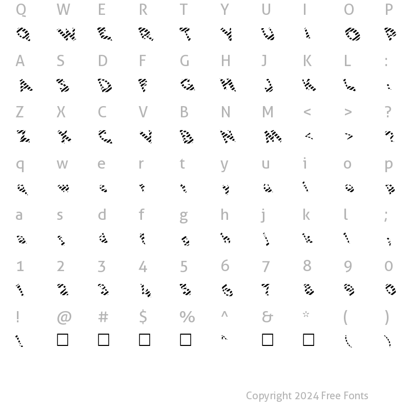 Character Map of FZ JAZZY 11 STRIPED LEFTY Normal