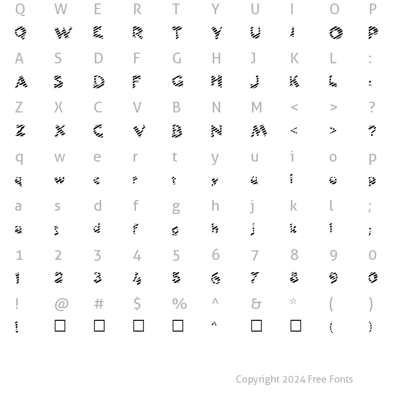 Character Map of FZ JAZZY 11 STRIPED Normal