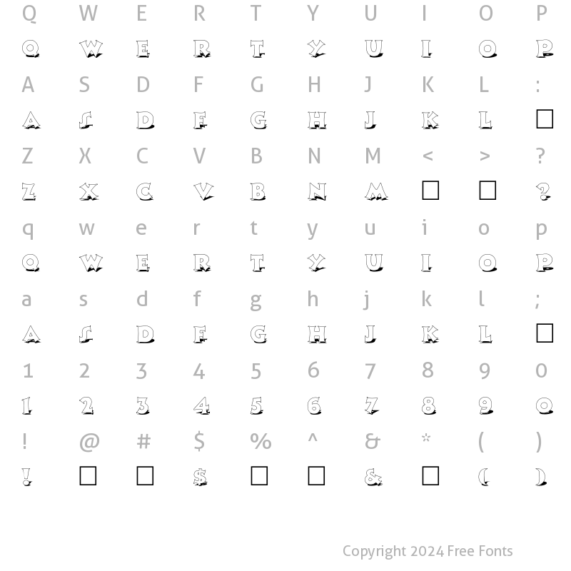 Character Map of FZ JAZZY 13 SHADOW Normal