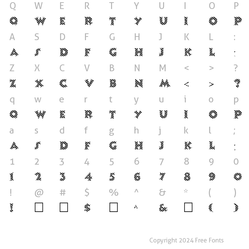 Character Map of FZ JAZZY 13 STRIPED Normal